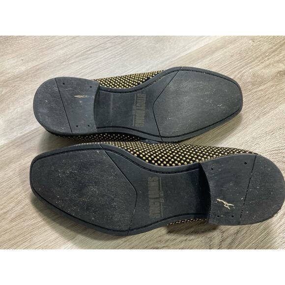 Stacy Adams Men's Swagger Studded Slip-On Loafers Black Size 8.5‎ Black Gold - Picture 13 of 15